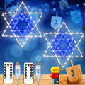 Hanukkah Chanukkah Decorations Window Lights, Star of David 80Led-2Pack by YAOZHOU