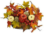 Nearly Natural Pumpkin, Gourd, Berry and Maple Leaf Artificial Arrangement 17 in. W x 12 in. D x 9 in. H - Image 2
