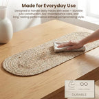 Natural Jute Table Runner, Vintage Boho Rustic Decor, Oval 60x13 Inch - Image 6