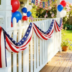 4th of July Decorations - 20 Ft American Flag Bunting Red White Blue USA Patriotic Flag Banner for Porch Door Outdoor Decor (2 Pack) - Image 3