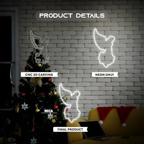 Kneeling Angels Neon Sign, Elegant Angel LED Neon Light Sign for Christmas Tree Decoration Dimmable USB Powered, Holy Glow Light Up Sign for Wall Home Holiday Church Décor & Customizable Gift - Image 4