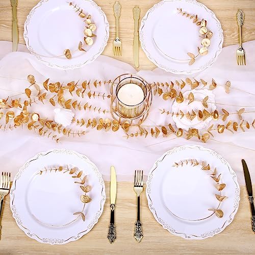 Giegxin 200pcs Artificial Eucalyptus Plant, 15in Gold, for Home Decor, Wedding Centerpiece - Image 5
