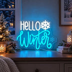 Hello Winter Neon Signs for Wall Decor Snowflake Neon Light Sign Hello Winter Signs Dimmable Hello Winter Led Signs for Bedroom Wall Home Christmas Winterly Party Decor Gift - Image 7