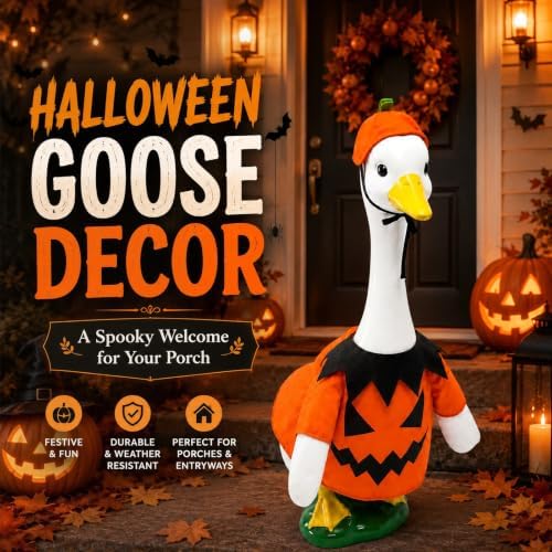 4 Sets Porch Goose Outfits for 23" Lawn Goose Statue, Seasonal Goose Clothes Bundle for Easter, Halloween, Thanksgiving & Christmas, Holiday Costume Set for Outdoor Patio, Garden & Farmhouse Decor - Image 5