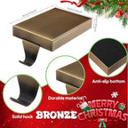 Zonon 4 Pcs Christmas Stocking Holders for Mantle, Bronze - Image 3
