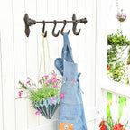 Sungmor Vintage Cast Iron Wall Hook Rack - Rustic Farmhouse Wall-Mounted Hanger for Coats, Keys, Mugs, Towels - Heavy Duty Decorative Organizer with 4 Removable Hooks - Image 5