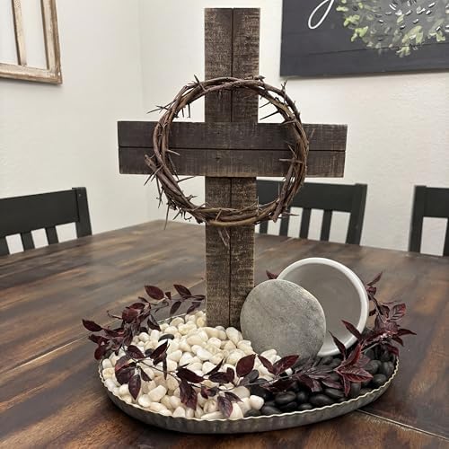 Vicenpal 2 Pcs 10.5" Crown of Thorns Easter Church Cross Decor Jesus Crown Headpiece from Bethlehem Jerusalem Easter Holy Week Wreath Ornament - Image 5