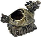 Briskfeel Feng Shui Dragon Turtle Multi Functional Metal Statue Wealth Prosperity Sculpture for Living Room Office Desk Feng Shui Art Best Housewarming Congratulatory GIF (D2 Brass) - Image 2