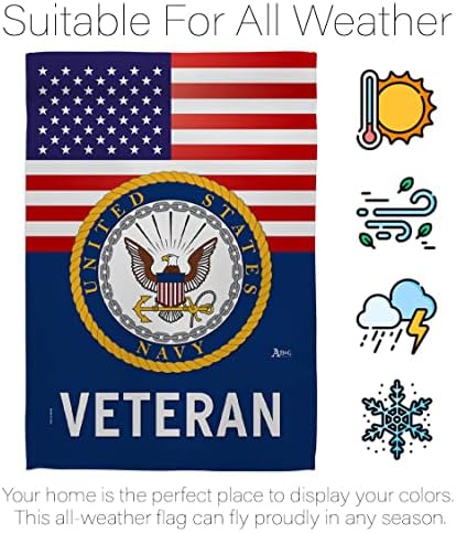 US Navy Veteran Garden House Flag - Kit Armed Forces USN Seabee United State American Military Retire Official - Decoration Banner Small Yard Gift Double-Sided Made in USA 28 X 40 - Image 6