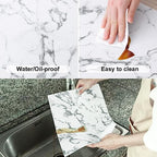 Homaxy PU Faux Leather Placemats for Dining Table, Set of 12, Marble - Image 4