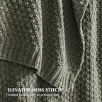 EVERGRACEHOME Chunky Chenille Knit Throw Blanket, 50x60, Dried Thyme Green - Image 2
