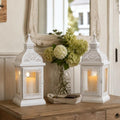 TRIROCKS Set of 2 Farmhouse Lantern 13'' H Decorative Outdoor Lantern Cream by TRIROCKS