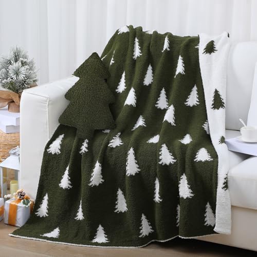 FuWeave 2 Pcs Christmas Tree Throw Blanket and Pillow Set, 50 x 60 in - Image 5
