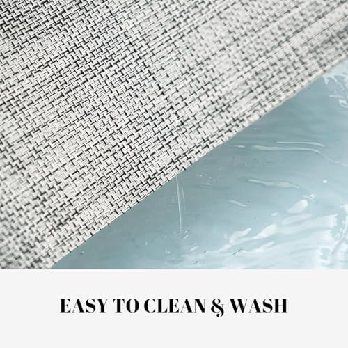 Placemats Set of 12 Vinyl/Plastic Woven Place Mats for Kitchen Table Indoor/Outdoor Washable Placemat Wipeable Dining Table Mats (Grey,12) - Image 3
