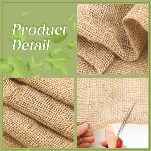 Buryeah 1 Pack 72 Inch X 100 ft Burlap Fabrics Roll Natural Jute Garden - Image 6