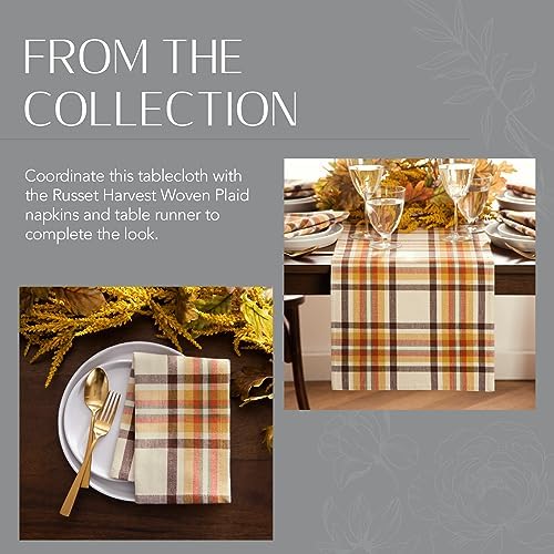 Threadmade Russet Harvest Woven Plaid Tablecloth, Multicolor - 60"W x 120"L - Image 6