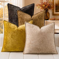 a moment Throw Pillow Covers 22X22 Inch 4 Packs,Soft Velvet Decorative Pillow Cases with 3D Ice Flower,Texture Modern Accent Cushion Covers for Sofa Couch Home Decor Dusty Gold by amoment
