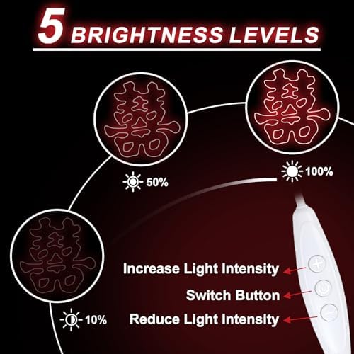 Double Happiness Neon Sign for Chinese Wedding Backdrop Romantic Wall Decor - Image 4