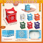 Conelist 6 Pcs Diwali Candles Tulsi Wax Diya Indian Gift Set Diwali Decor - Image 3