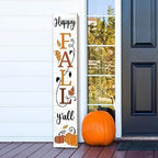 Happy Fall Y'all Wooden Porch Sign 47" Thanksgiving Large Welcome Porch Sign for Pumpkin Sign Autumn Home Front Door Yard Party Decor by AUSTAB