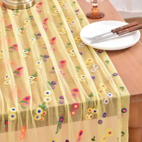 6 Pack Flower Table Runner Floral Daisy Fall Wedding Birthday Party Decor - Image 3