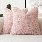 Foindtower Decorative Fuzzy Faux Fur Throw Pillow Covers 26x26 Dusty Rose by Foindtower