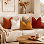 decorUhome Fall Corduroy Rust Throw Pillow Covers 24x24 Set of 2 - Image 6