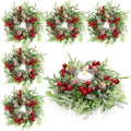 8 Pcs Christmas Candle Ring Wreath Small Kitchen Cabinet Table Decor by Lyrow
