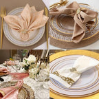 Set of 100 Napkin Rings Metal Gold Elegant Bling Leaves Rhinestone Napkin Ring, Napkin Rings Bulk Dinner Banquet Serviette Decor, Dining Table Setting for Thanksgiving Christmas Holiday Wedding Party - Image 3