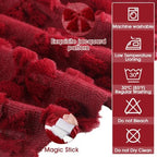 Civaner 48in Burgundy Bow Christmas Tree Skirt Faux Fur - Image 2