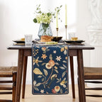 bilin gaier Designer Vintage Linen Long Table Runner,102"x12"-DeweyA Blue - Image 2