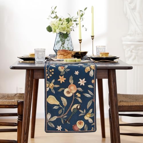 bilin gaier Designer Vintage Linen Long Table Runner,102"x12"-DeweyA Blue - Image 2