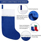 24 Pack Felt Christmas Stockings, 19 Inches Blue and White Christmas Stockings Hanging Ornaments, White Cuff with Silver Trim Christmas Stockings for Family Christmas Holiday Decorations - Image 3