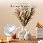 Heart Vase Set of 2, White Ceramic Vases, Wedding Gift for Couples - Image 6