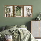 Wood Framed Vintage Italy Wall Art, Olive Green City Landscape Canvas Wall Decor Paintings, Large Modern Minimalist Posters Prints Pictures for Living Room,Bedroom,Office 16x24 Inch - Image 2