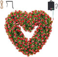 Valentine’s Day Solar Spring Wreath for Front Door 18inchWreath Pre-lit 30LED Wreaths Spring Summer Decor for Outside Aftificial Red Floral Wreaths Home Decorations Wreath by GlowingPetals