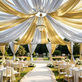 4 Panels 5ft(W) x 20ft(H) Silver Backdrop Curtain for Wedding Parties by PartyVillage