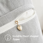 MIULEE Pack of 2 Light Grey Euro Shams Chenille Pillow Covers 24x24 Inch - Image 3