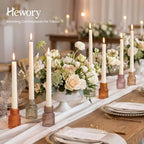 Hewory 24PCS Vintage Color Glass Taper Candle Holders for Table Centerpiece - Image 6