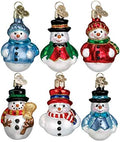 Old World Christmas Mini Snowman Set Glass Blown Ornament for Christmas Tree, Handcrafted Holiday Decoration, Set Collection by OldWorldChristmas