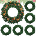 Hotop 6 Pcs Artificial Christmas Wreath for Front Door, 24 Inch by Hotop