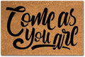 Funny Coir Doormat Come As You Are Welcome Front Porch Decor Mats For The Entrance Way Outside Entry Personalized Rugs PVC Back Non Slip Outdoor Coconut Doormats House Warming Gift 23.6 x 15.7 inch by XTDJJKK