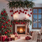 Seenelling 12 Pcs Christmas Glass Ball Ornaments 3.15 Inch, Burgundy - Image 5