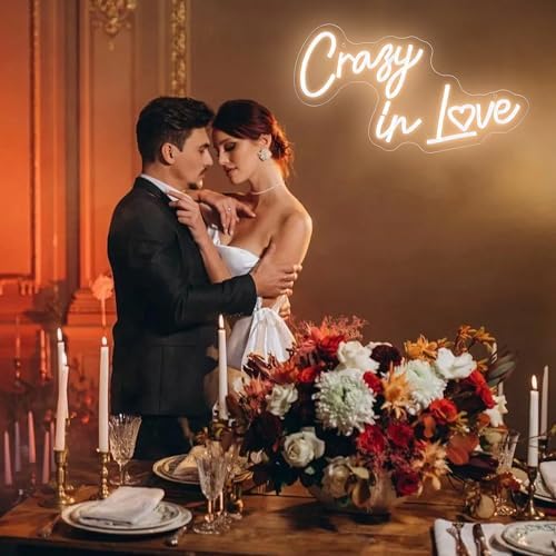 Crazy in Love neon Sign - Levels Dimmable USB neon Lights for Bedroom Wall,Wedding Party neon Light for Decoration Gift for Couples, Valentine's Day - Image 5