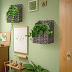 Wicker Hanging Storage Basket (10,5"Lx6,5"Wx13"H), Set of 2 Wall Baskets, Water Hyacinth Baskets, Wall Decor Hyacinth Basket Hanging for Organizing Files, Mails, Books (Espresso Color) - Image 6