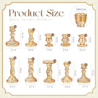 Mumufy 20 Pcs Glass Taper Candle Holders Assorted, Gold - Image 2
