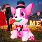 KOOY 4FT Height Mothers Day Inflatable Outdoor Decorations Valentines Inflatables Lovely Dog,Valentines Blow up Yard Decorations for Outdoor Indoor Party Wedding Anniversary - Image 4