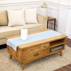 Solino Home 100% Linen Table Runner, 14 x 60 in, Sky Blue and White Striped by SolinoHome