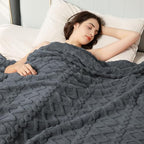 Aganear Fleece Throw Blanket for Bed Couch 90"x90" Grey - Image 2