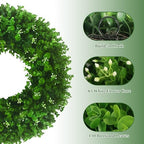 24'' Boxwood Wreaths Front Door, Foldable Green Wreath with a Sash - Image 3